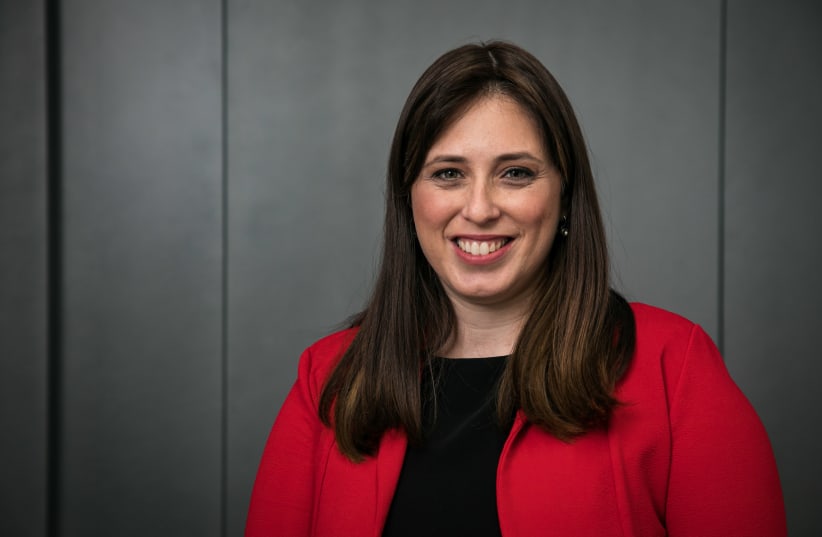 Portrait of Israeli Minister of Diaspora Affairs, Tzipi Hotovely poses for a picture at her office in Jerusalem on February 19, 2020.  (photo credit: OLIVIER FITOUSSI/FLASH90)