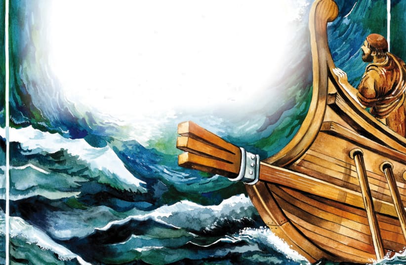 IMAGE OF boat adapted from ‘Miracle at Sea and other stories' by Genendel Kohn. Peleg’s vivid full-color illustrations enhanced Talmudic tales (photo credit: COPYRIGHT © FELDHEIM)