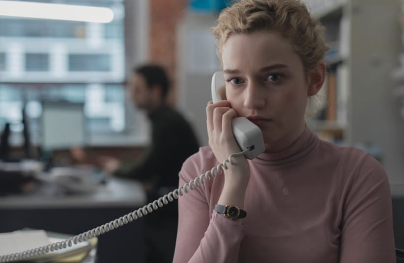 THE UNNAMED ASSISTANT’S fears of messing up, disappointing her boss and losing her job conflict with her sense that Harvey Weinstein is abusing women and she is helping him do so, in a way that traps her in a kind of chronic torment. (photo credit: RED CAPE FILMS)