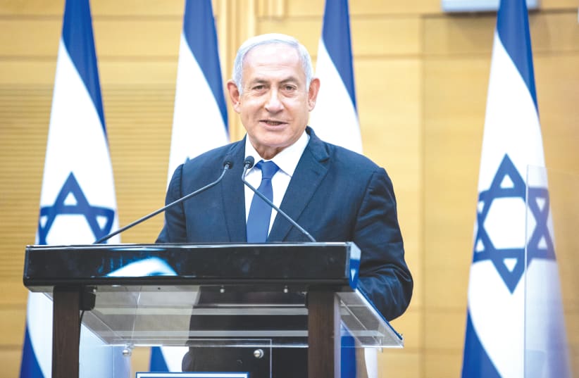 PRIME MINISTER Benjamin Netanyahu addresses a press conference at the Knesset in Jerusalem last Wednesday. (photo credit: YONATAN SINDEL/FLASH90)