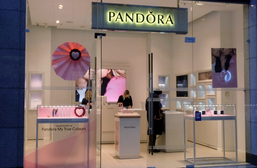 A general view of the Pandora shop in Riga, Latvia Febuary 4, 2020 (photo credit: REUTERS/INTS KALNINS)