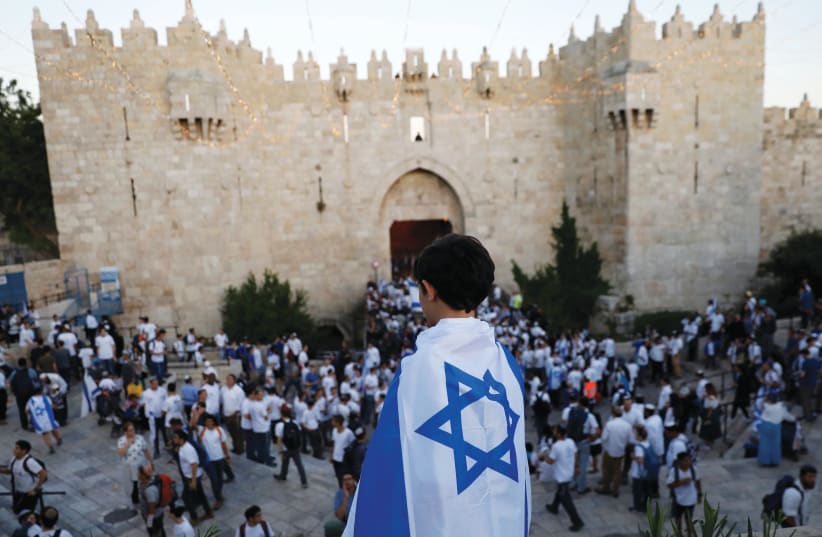 THE TOUCHING ceremony began in 1967 and marks the reunification of Jerusalem.  (photo credit: RONEN ZVULUN/REUTERS)