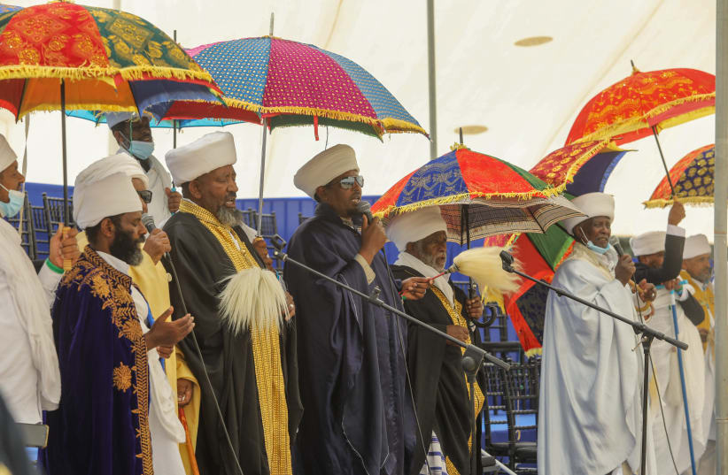 The ceremony honoring Ethiopians who died on the way to Israel. (photo credit: MARC ISRAEL SELLEM/THE JERUSALEM POST)