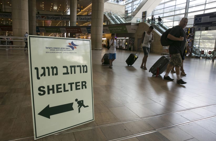 Bomb-shelter, Ben-Gurion Airport (photo credit: REUTERS/BAZ RATNER)