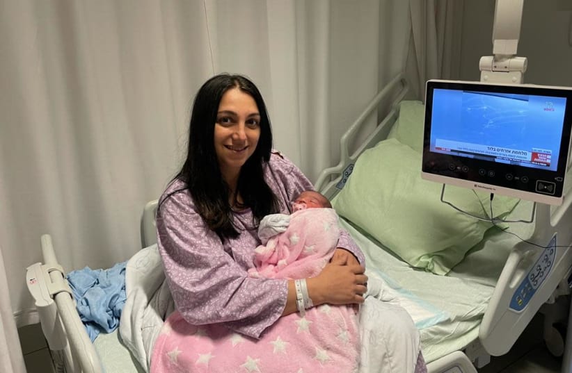 A new mother at Samson Assuta Medical Center in Ashdod on May 12, 2021. (photo credit: Courtesy)