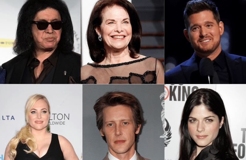 Top, from left: Gene Simmons, Sherry Lansing, Mickael Bublé. Bottom, from left: Meghan McCain, Gabriel Mann, Selma Blair (photo credit: REUTERS)