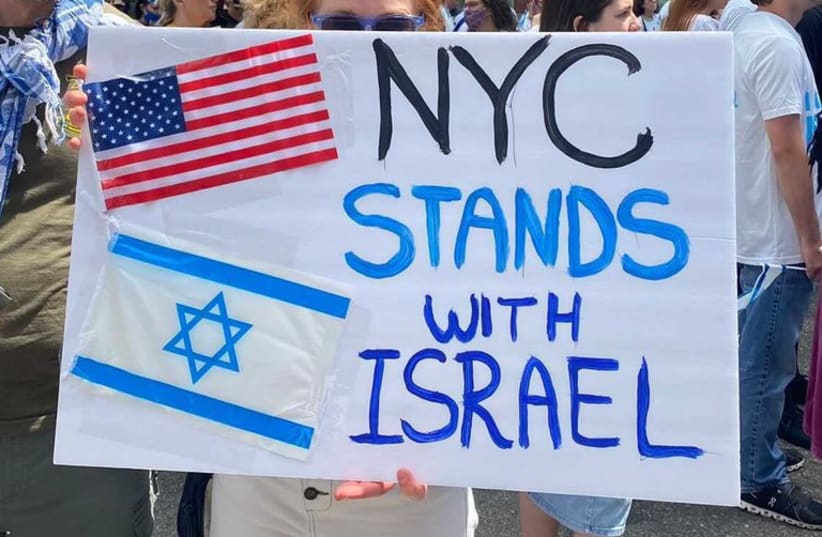 IAC pro Israel rally at the World Trade Center Sunday, May 23 (photo credit: COURTESY ADI HEYMAN)