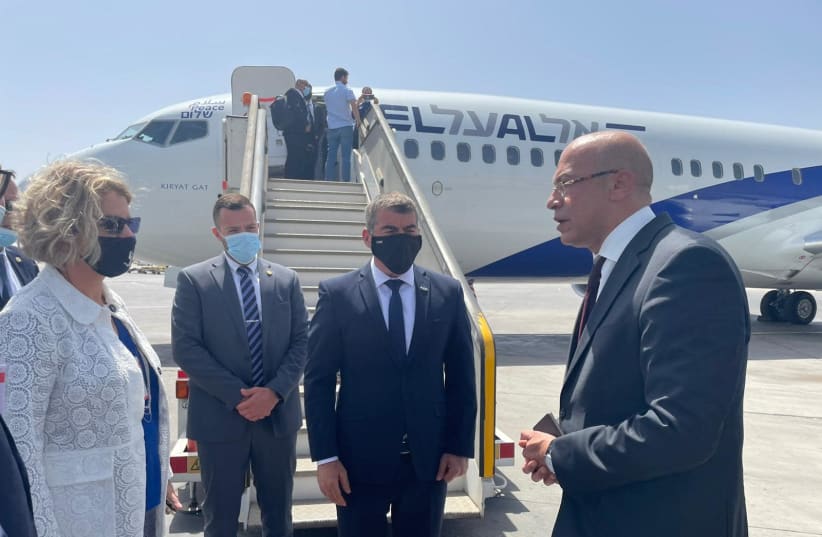 Foreign Minister Gabi Ashkenazi landed in Cairo on May 30 for ceasefire talks with Gaza and arbitrated by Egypt. (photo credit: FOREIGN MINISTRY)