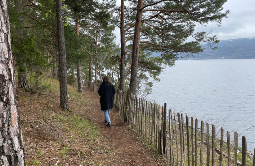 Astrid Hoem, a survivor of the 2011 shooting on Utoeya, retraces the steps of her escape from Anders Behring Breivik (photo credit: REUTERS/GWLADYS FOUCHE)