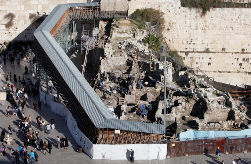 Bridge to the Mughrabi Gate to the Temple Mount (photo credit: SLIMAN KHADER/FLASH90)