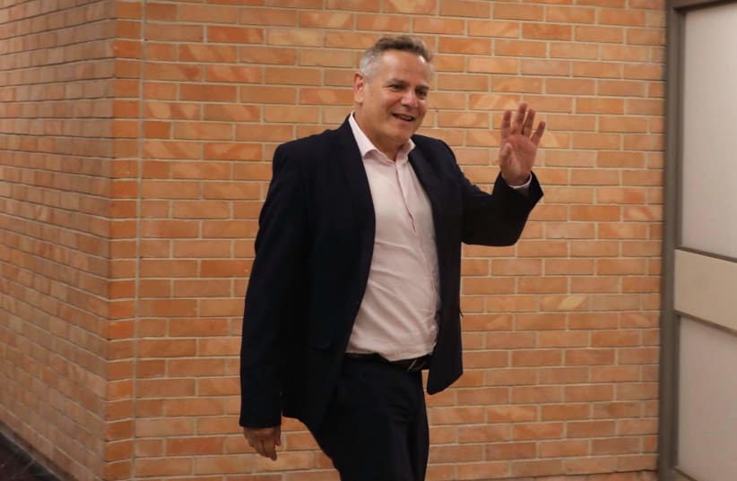NITZAN HOROWITZ arrives at the Knesset ahead of the vote and swearing in of the 36th government, June 13, 2021. (photo credit: MARC ISRAEL SELLEM/THE JERUSALEM POST)