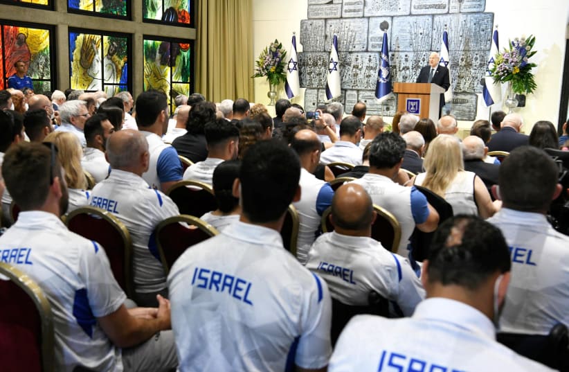 President Rivlin gave his blessings to the Israeli Olympic and Paralympic delegations as they depart for Tokyo 2020.  (photo credit: AMOS BEN-GERSHOM/GPO)
