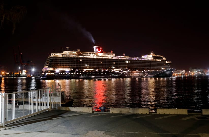 THE CRUISE ship ‘Mein Schiff 2’ in Malaga port earlier this month, becoming the first carrying tourists to arrive on Spain’s mainland since June 2020.  (photo credit: JON NAZCA/ REUTERS)