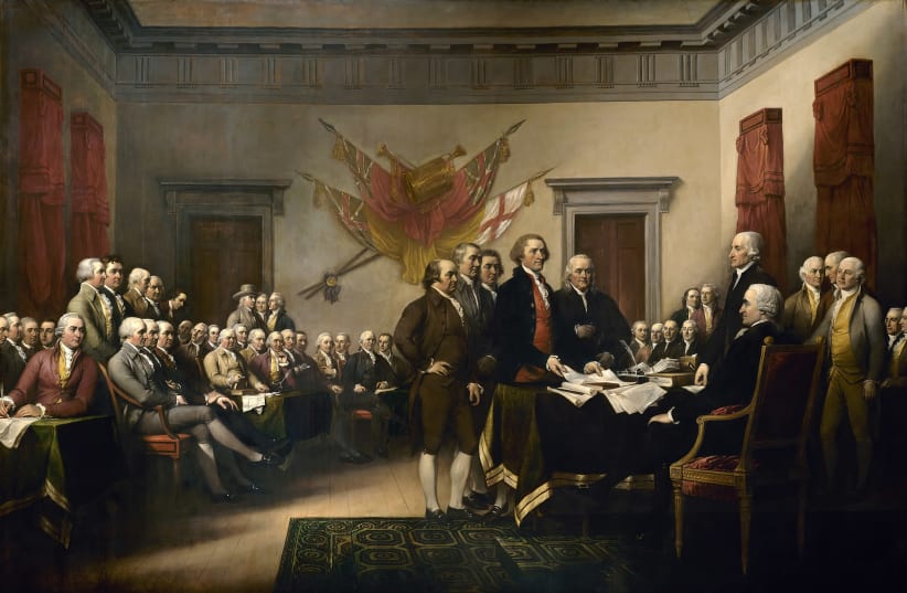 ‘Declaration of Independence’ by John Trumbull, 1818 (photo credit: WIKIPEDIA)