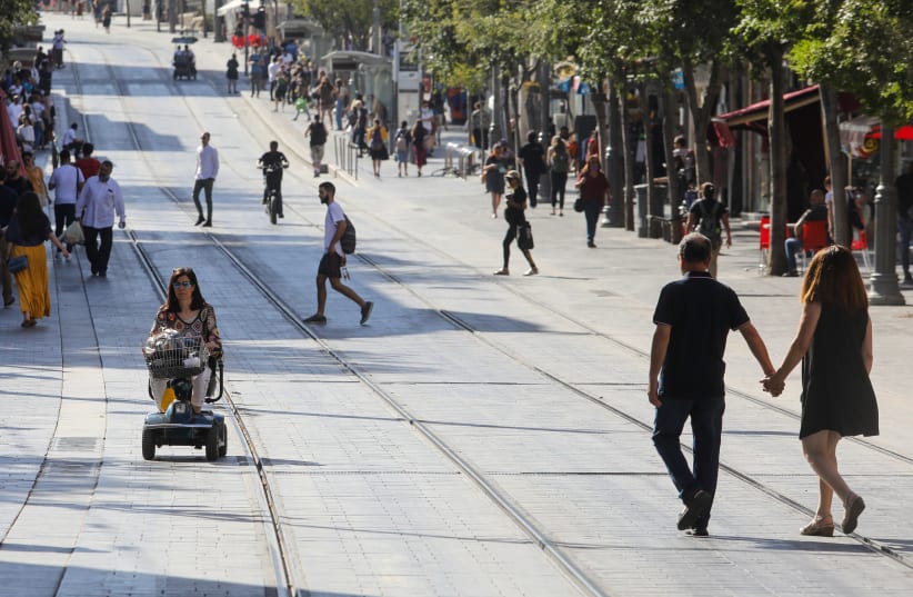 People seen walking on Jaffa Street in Jerusalem (photo credit: MARC ISRAEL SELLEM)