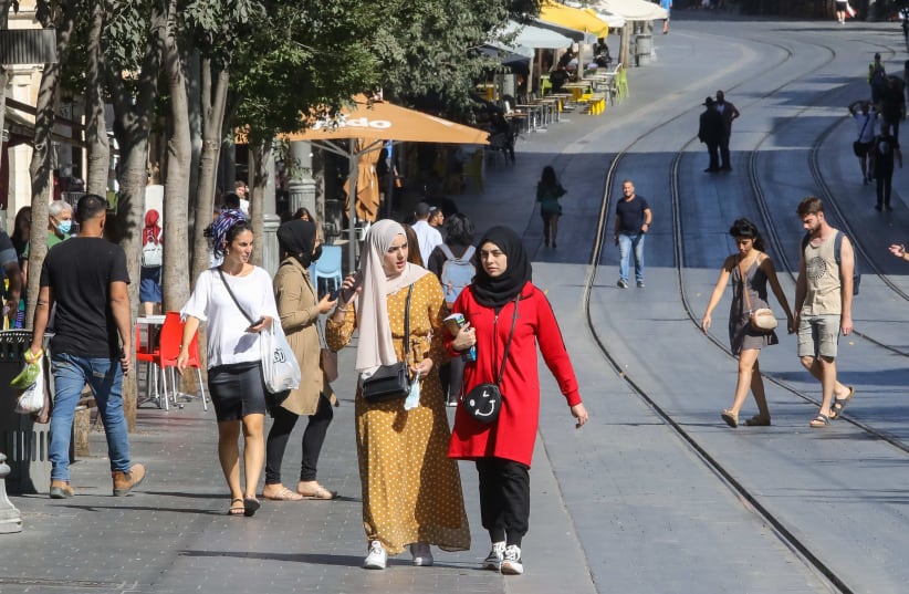 People seen walking on Jaffa Street in Jerusalem (photo credit: MARC ISRAEL SELLEM)
