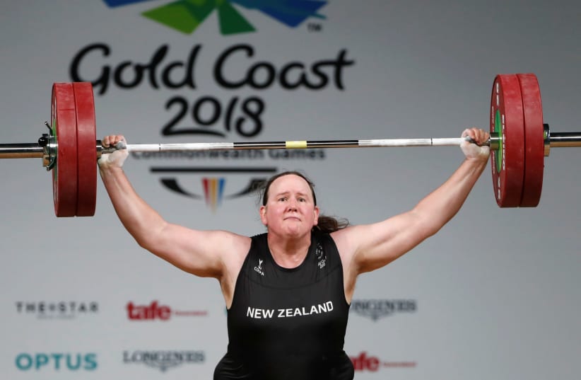 Weightlifting - Gold Coast 2018 Commonwealth Games - Women's +90kg - Final - Carrara Sports Arena 1 - Gold Coast, Australia - April 9, 2018. Laurel Hubbard of New Zealand competes. (photo credit: PAUL CHILDS/REUTERS)