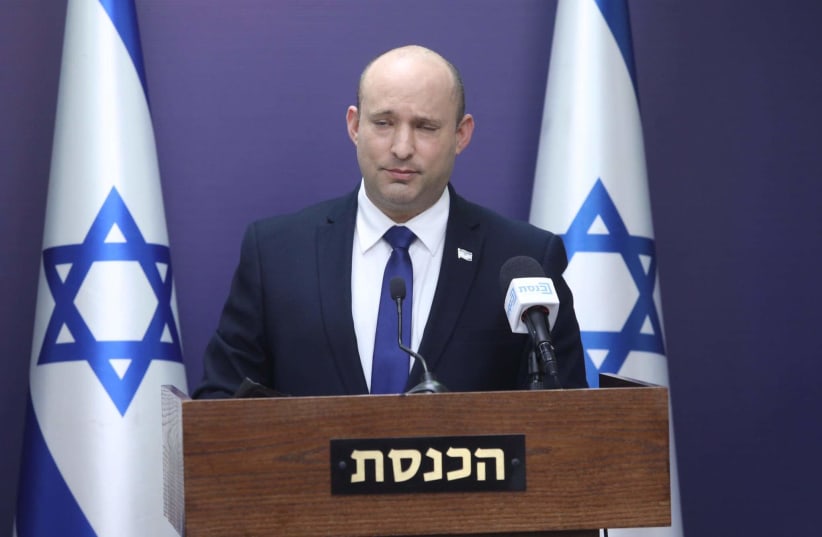 Prime Minister Naftali Bennett is seen speaking at the Knesset, on July 5, 2021.Prime Minister Naftali Bennett is seen speaking at the Knesset, on July 5, 2021. (photo credit: MARC ISRAEL SELLEM/THE JERUSALEM POST)