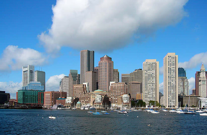 Skyline of Boston. Picture was taken from a whale watching ferry that left from the aquarium dock. It is the Eastern side of the Boston peninsula. (photo credit: Wikimedia Commons)
