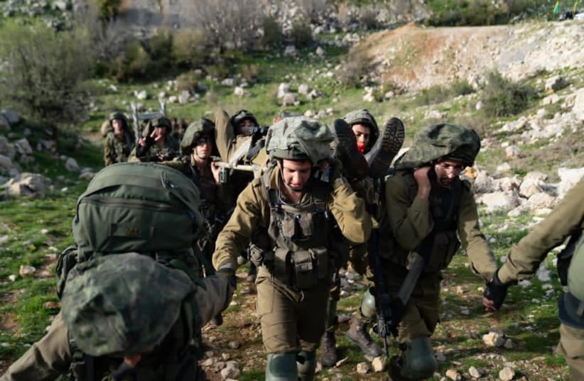 IDF soldiers train in the north of Israel in preparation for any future wars with Hezbollah in Lebanon. (photo credit: IDF SPOKESPERSON'S UNIT)
