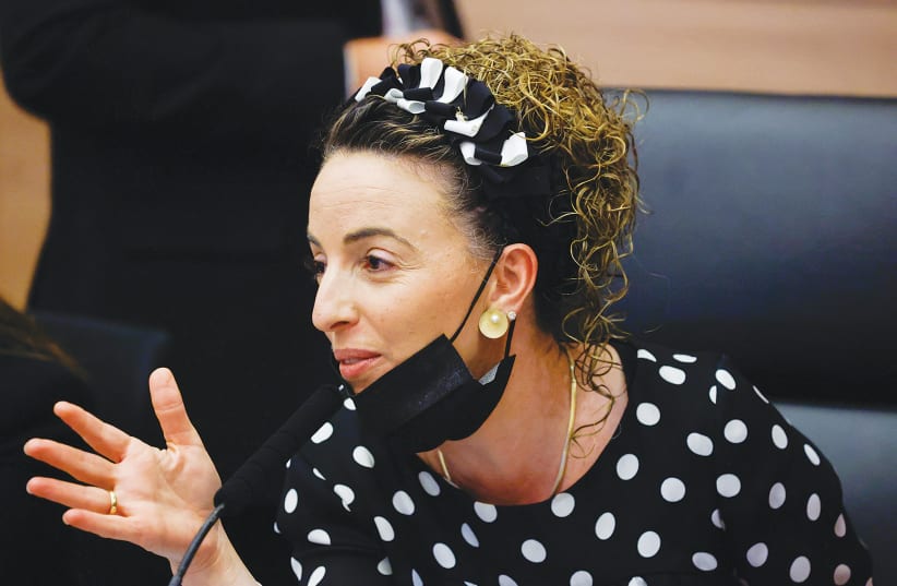COALITION CHAIRWOMAN Idit Silman speaks in the Knesset  in Jerusalem on Monday. (photo credit: OLIVIER FITOUSSI/FLASH90)