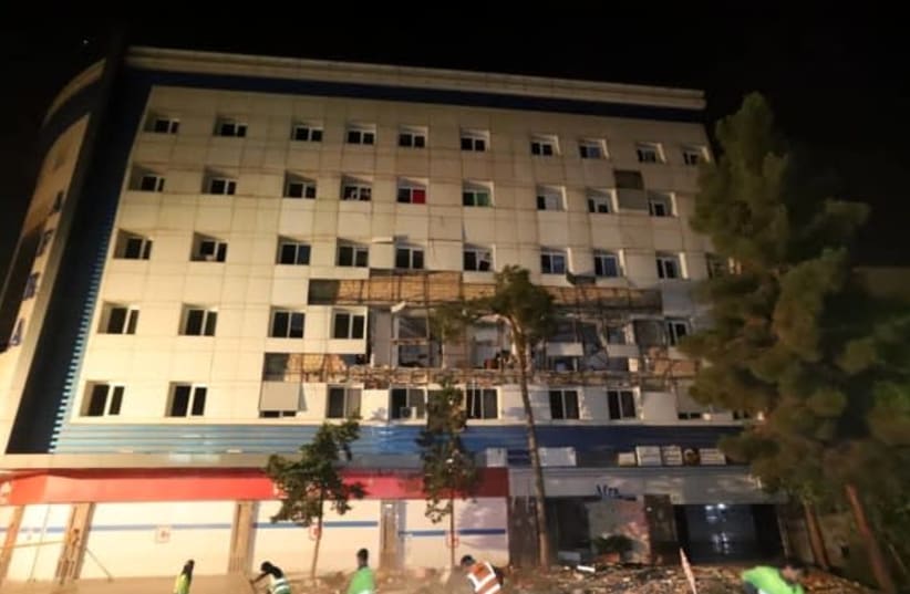 Building hit by explosion in western Tehran, July 15, 2021 (photo credit: IRANIAN LABOUR NEWS AGENCY)