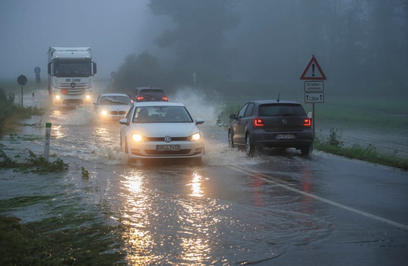 Heavy rain floods West Germany (photo credit: REUTERS)