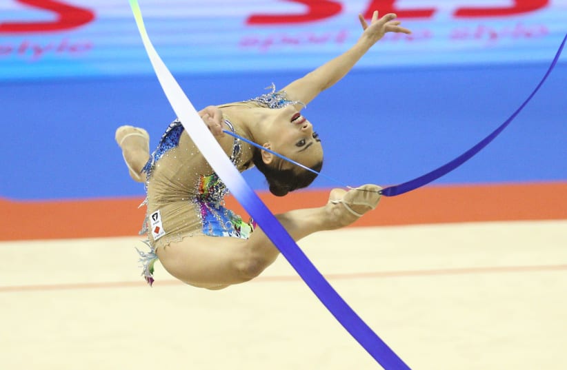 Israeli rhythmic gymnastics phenom Linoy Ashram. (photo credit: REUTERS)