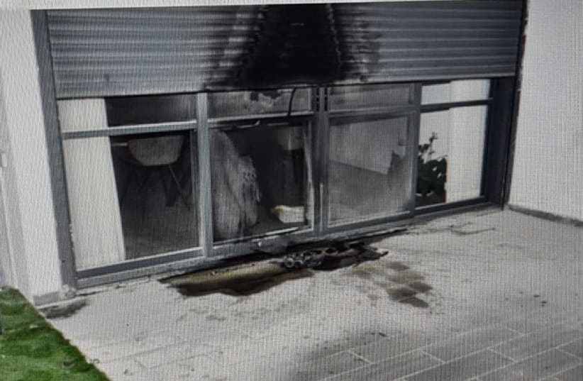 Residence hit by Molotov cocktails in Lod (photo credit: SHIN BET)