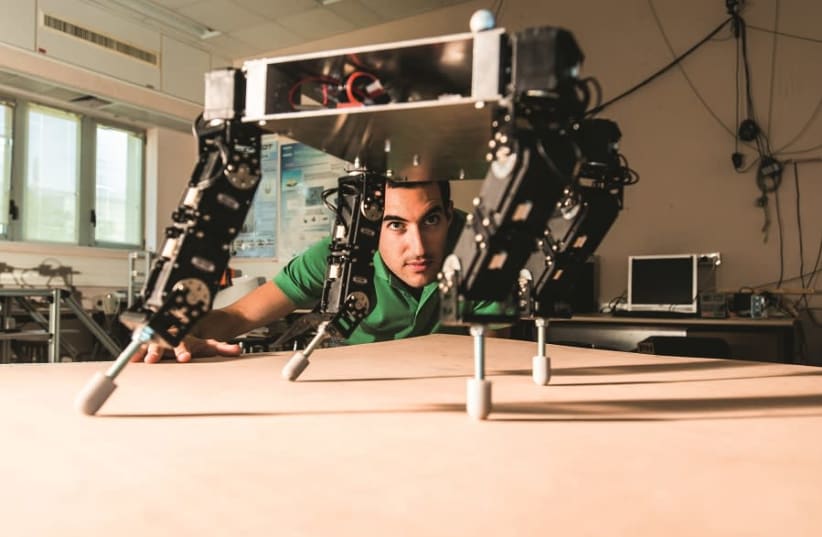 Robots in Prof Amir Shapiro’s lab at the Ben-Gurion University of the Negev (photo credit: DANI MACHLIS/BEN-GURION UNIVERSITY OF THE NEGEV)