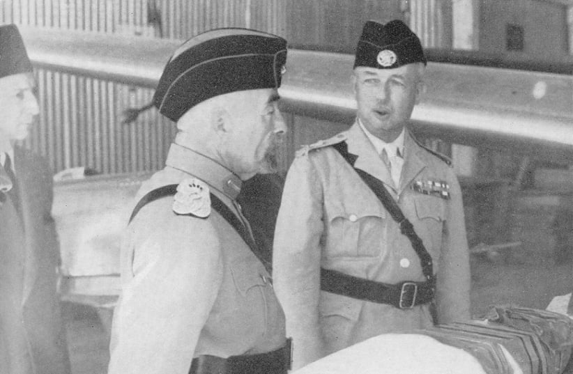 King Abdullah I of Jordan with Glubb Pasha, the day before the King was assassinated. (photo credit: GLUBB PASHA/WIKIMEDIA COMMONS)