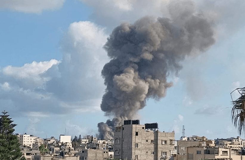 Explosion at market in Gaza City, July 22, 2021 (photo credit: FARS NEWS AGENCY)