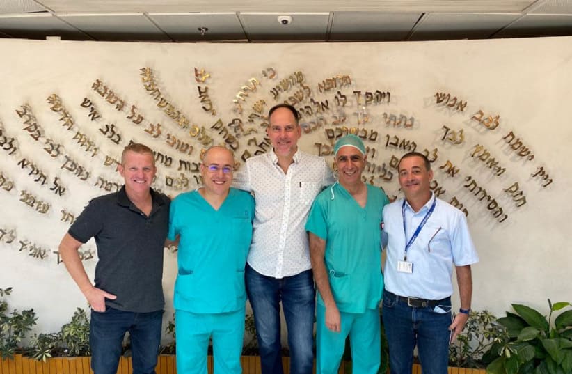 A medical team that repaired a heart defect in a 38-year-old woman at Shaare Zedek Medical Center without implanting a foreign object in her body. (photo credit: SHAARE ZEDEK MEDICAL CENTER)