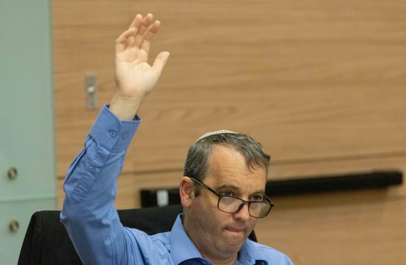 APPOINTEE GILAD KARIV leads the  committee in the Knesset, July 5. (photo credit: YONATAN SINDEL/FLASH 90)