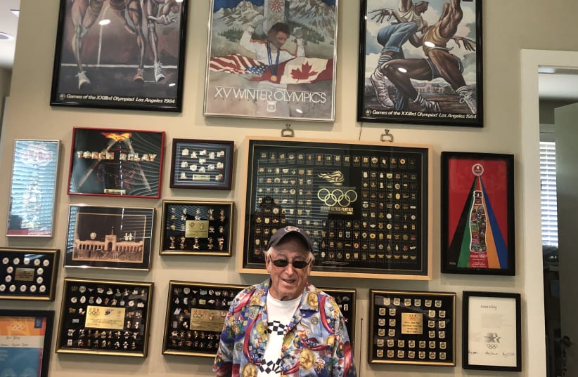 Sidney Marantz boasts a collection of over 12,000 Olympic pins.  (photo credit: Courtesy)