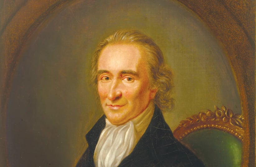  A portrait of Thomas Paine by Laurent Dabos, National Portrait Gallery, circa 1792.  (photo credit: WIKIPEDIA)