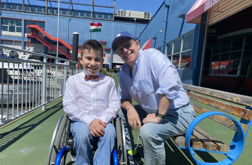 COLTON ROBINSON after a recent modeling photo shoot with FAISR’s Jamie Lassner at Chelsea Piers, New York. (photo credit: COURTESY JAMES LASSNER)