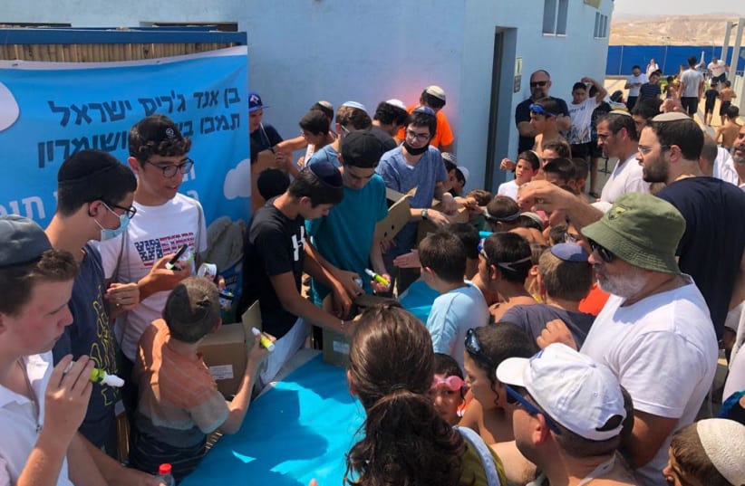 Mitzpeh Yericho holds Ben & Jerry's ice cream party for settlement's children, July 2021 (photo credit: Courtesy)