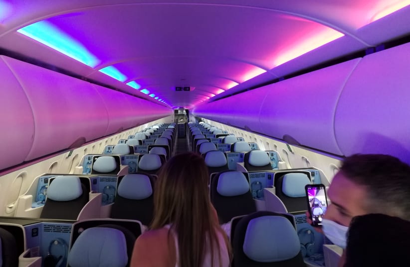 La Compagnie's new flight to Paris and New York features business-class seating throughout the plane. (photo credit: ZEV STUB)
