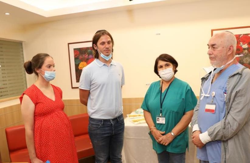 Siblings Chaya and Meir Schijveschuurder meet with medical personnel who treated them in the wake of Sbarro terror attack 20 years ago. (photo credit: JARED BERNSTEIN)