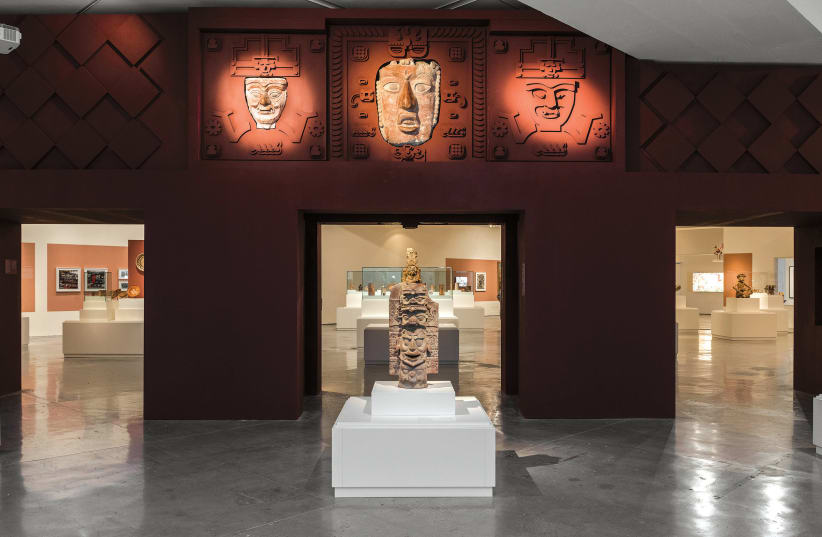  CURATOR YVONNE FLEITMAN wanted to convey the scale and beauty of a Mayan temple.  (photo credit: ELI POSNER/THE ISRAEL MUSEUM)