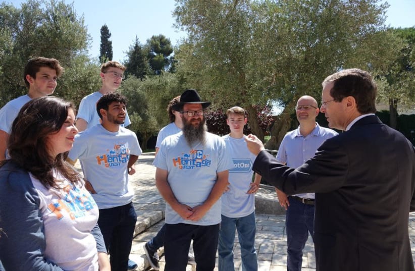 President Isaac Herzog speaks to US teens from Chabad's Heritage Quest, August 5th, 2021. (photo credit: Courtesy)