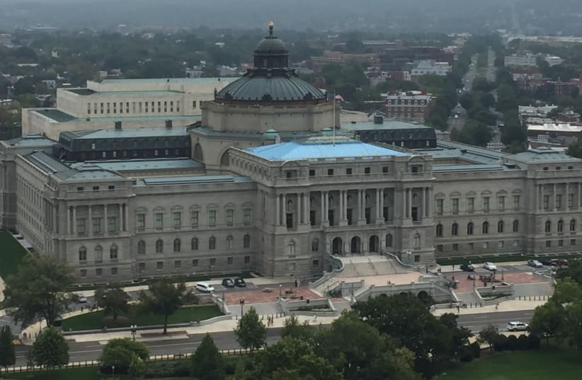 Library of Congress photo taken from top of the Capitol dome. (photo credit: Wikimedia Commons)