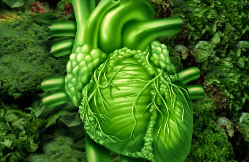  Healthy heart diet with dark leafy green vegetables (illustrative) (photo credit: INGIMAGE)