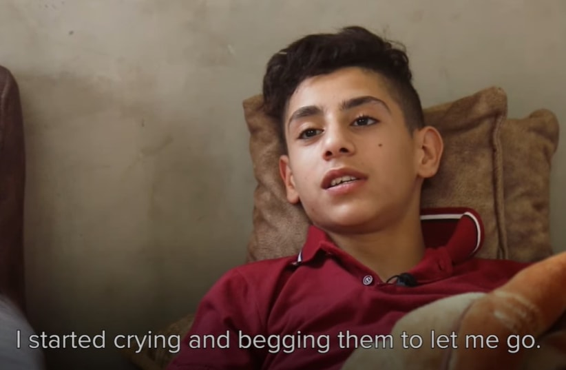  15-year-old Palestinian teenager Tareq recounts being attacked by Jewish extremists in a video shared on YouTube by Defence for Children Palestine. (photo credit: screenshot)