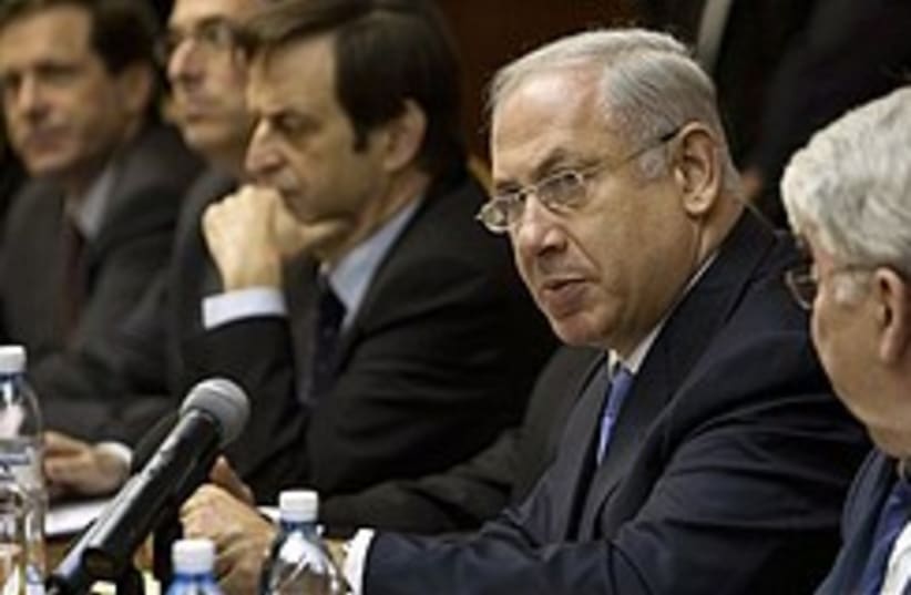 Netanyahu cabinet meeting 248.88 (photo credit: AP)