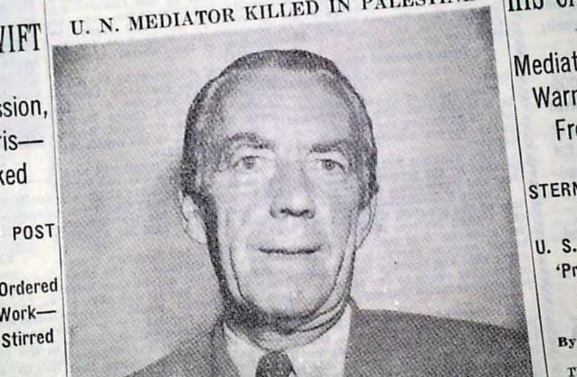 The assassination of Count Folke Bernadotte, as reported in 'The New York Times.' (photo credit: Wikimedia Commons)