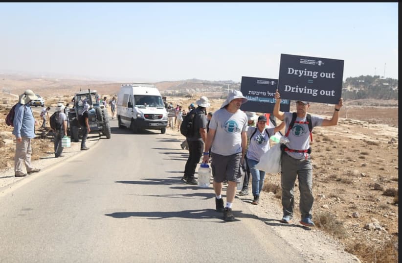  Left-wing protestors are seen in the South Hebron Hills on September 17, 2021. (photo credit: COMBATANTS FOR PEACE)