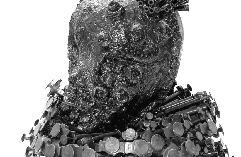  SHANI ELDAR’s  mixed-media sculpture ‘Muzreket’ (Injected). (photo credit: Courtesy)