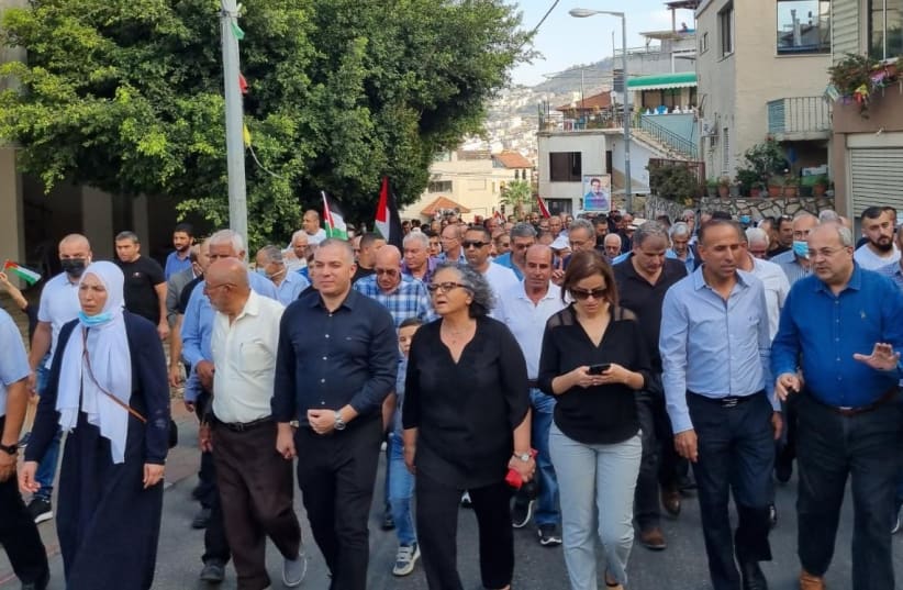  Demonstration commemorating 21 years since the October Riots, during which 12 Israeli Arabs were killed by police forces. (photo credit: Courtesy)
